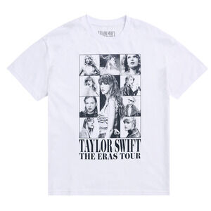 NEW Taylor Swift THE ERAS TOUR White Short Sleeve T-Shirt sz Medium Official Tee